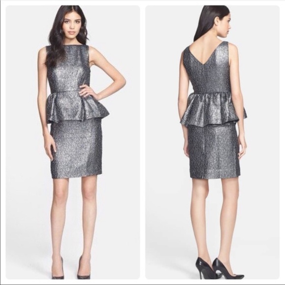 NWT Kate Spade 'Andi' Metallic Peplum Dress Size 2